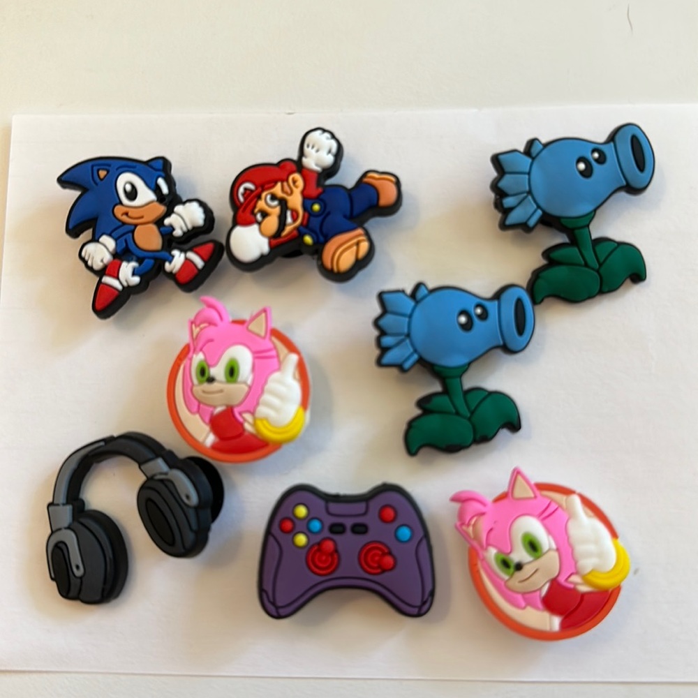 Gamer croc charms